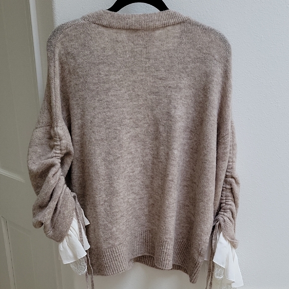 Cinq a Sept Light Brown Cardigan with Button Detail - Picture 4 of 4